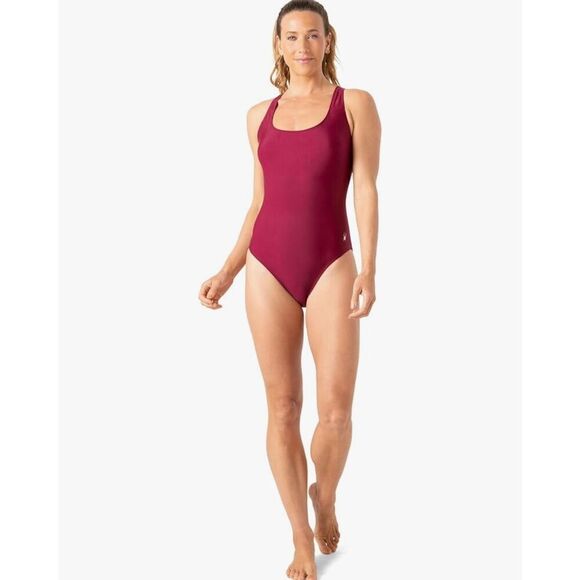 Spyder sporty tummy control berry slimming L one piece swimsuit - Picture 3 of 7